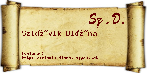Szlávik Diána névjegykártya