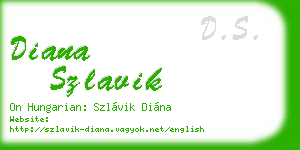 diana szlavik business card
